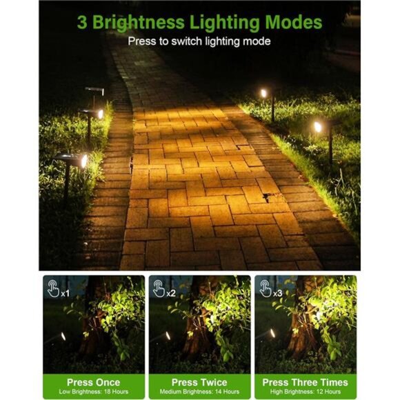 Solar Spot Lights Outdoor Waterproof Landscape Yard Garden Pathway Tree 4 Pack - Picture 3 of 7